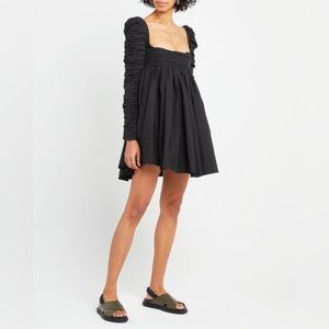 Few Moda (NWT) Black Structured Long-Sleeve Frock Mini Babydoll Dress